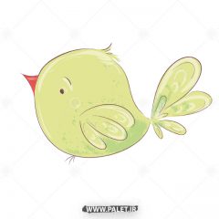 دانلود وکتور پرنده گنجشگ سبز رنگ