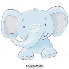 دانلود وکتور فیل کارتونی خوشحال