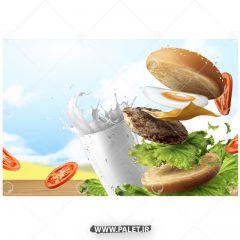 دانلود وکتور تبلیغاتی ساندویچ همبرگر