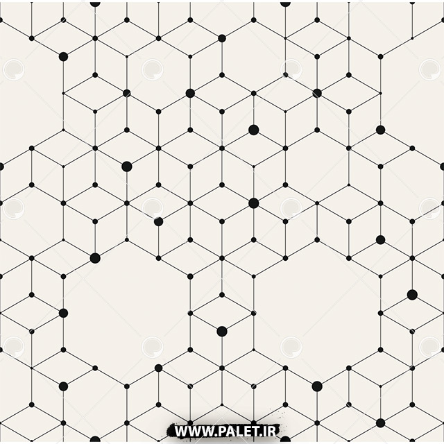 پترن طرح شش ضلعی با نقطه‌های مشکی
