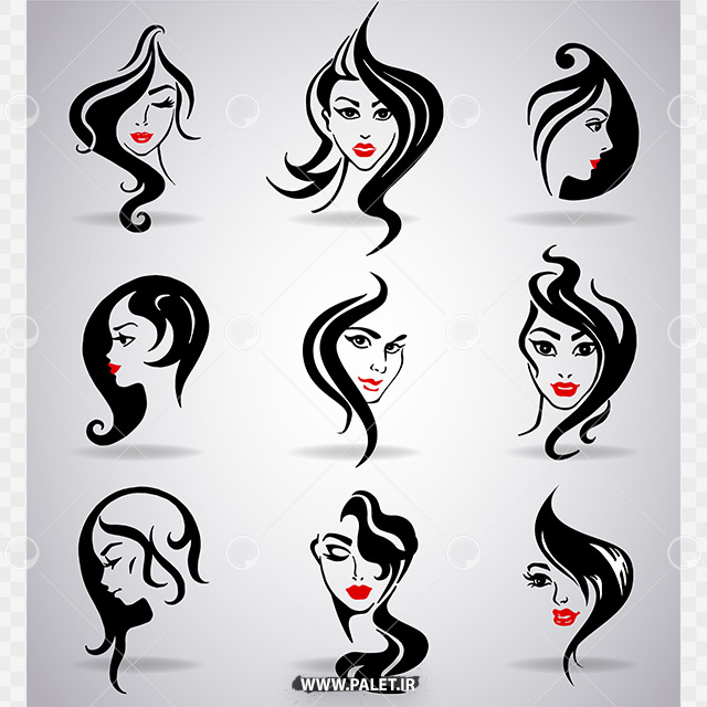 لوگو لایه باز آرایشی بانوان در طرح‌های متنوع