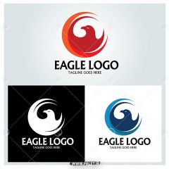 لوگو لایه باز طرح عقاب در سه رنگ متفاوت