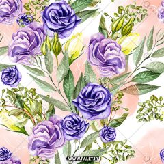 دانلود طرح استاک پترن گل های آبی و شکوفه‌های زرد