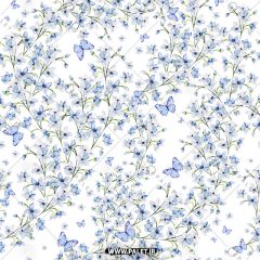 تصویر باکیفیت پترن شکوفه‌های آبی با طراحی زیبا