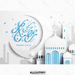 وکتور ماه رمضان با تم سفید و جذاب
