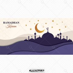 طرح رنگی مسجد برای ماه رمضان کریم