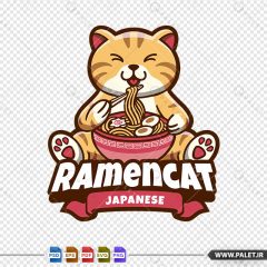 لوگو لایه بازطرح گربه ژاپنی بامزه