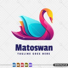 قالب لوگو تجاری اردک رنگارنگ