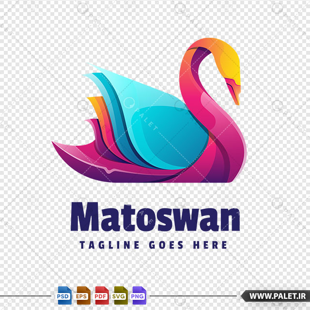 قالب لوگو تجاری اردک رنگارنگ