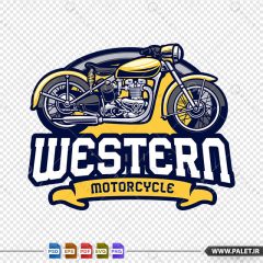 لوگو لایه‌باز موتور سیکلت با رنگ زرد