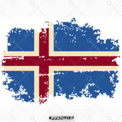طرح جذاب و قدیمی پرچم ایسلند