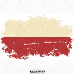 پرچم کشور لهستان با استایل کهنه و ترک‌دا