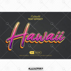 وکتور لایه باز استایل متن سه‌بعدی هاوایی