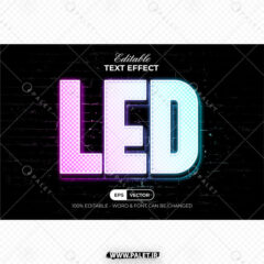 استایل متن LED با افکت نورانی و رنگارنگ
