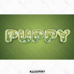 دانلود استایل متن لایه باز طرح سگ با رنگ سبز