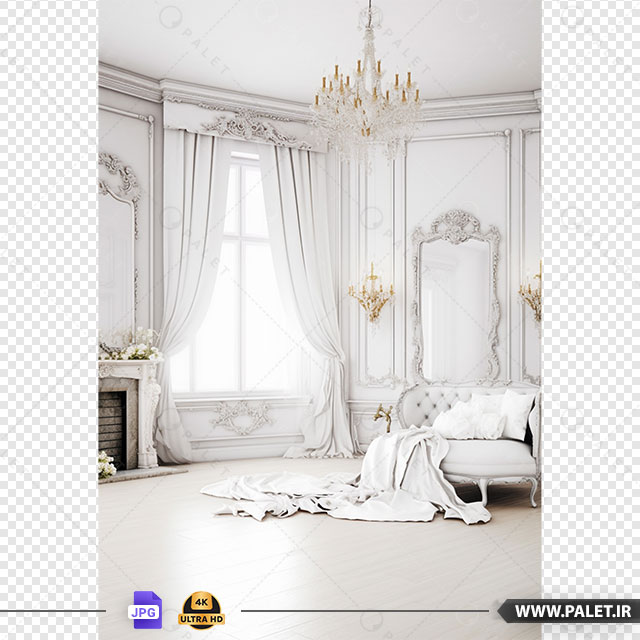 بکدراپ اتاق سفید و شیک برای عکاسی و ویرایش تصویر