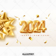 طرح آماده تبریک سال نو میلادی با تم طلایی