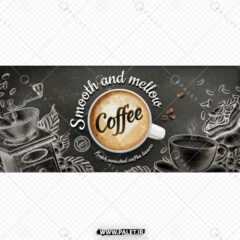 دانلود وکتور طرح تبلیغاتی قهوه و کافه