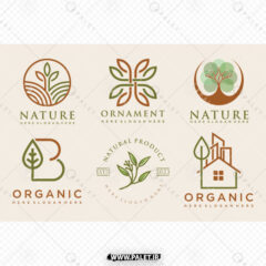 مجموعه لوگو‌های کشاورزی و محصولات اورگانیک