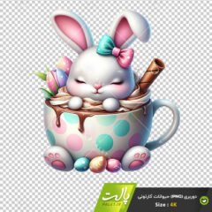 طرح باکیفیت خرگوش داخل فنجان بستنی
