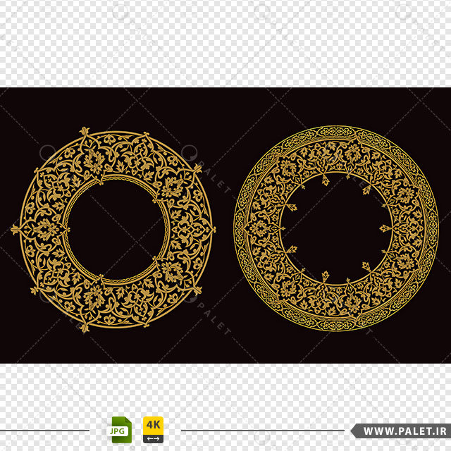 فایل تصاویر قاب‌های دایره‌ای با طرح اسلیمی