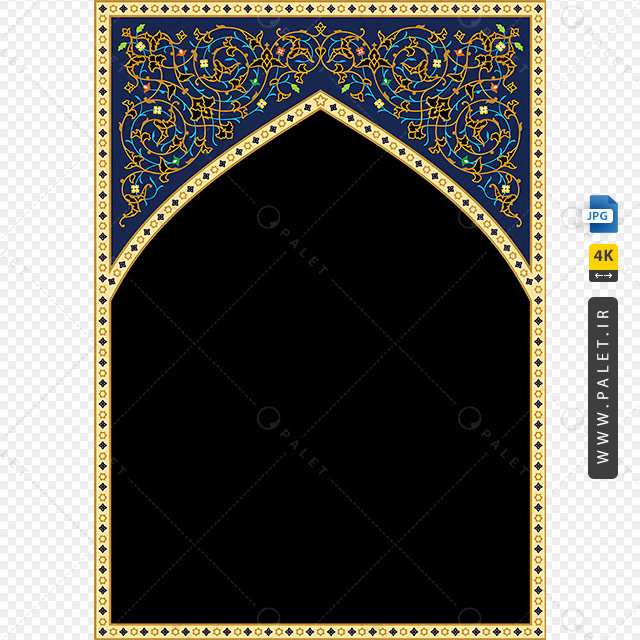 دانلود قاب اسلیمی با طرح مشکی تذهیب