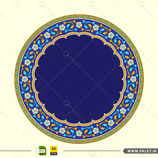 قاب و شمسه دایره با طرح اسلیمی