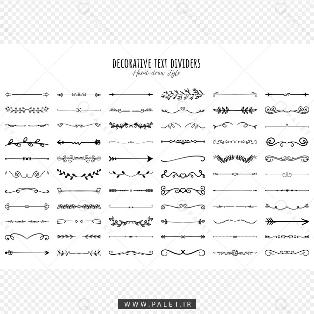 دانلود وکتور انواع طرح جداکننده متن