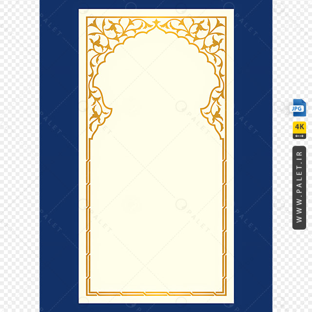 تصویر قاب و کادر با نقوش طلایی تذهیب