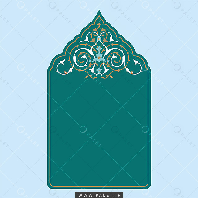 تصویر اسلیمی قاب تاج دار