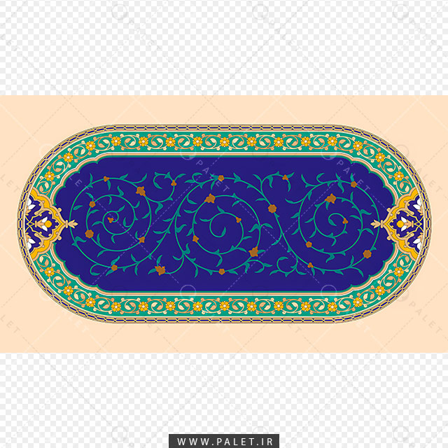 طرح باکیفیت تذهیب بیضی شکل