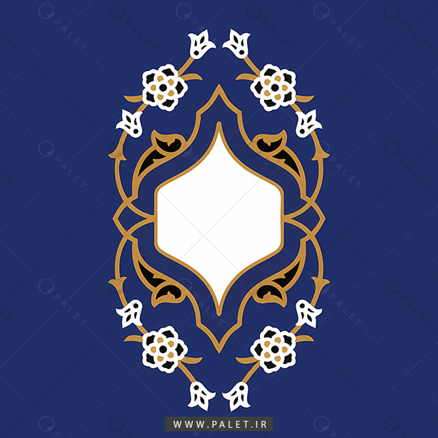 قاب اسلیمی با حاشیه گل و بوته