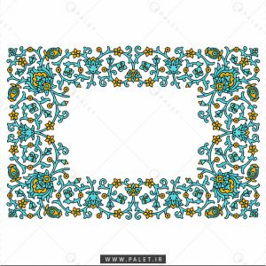 کادر و حاشیه اسلیمی با نقش گل و بوته