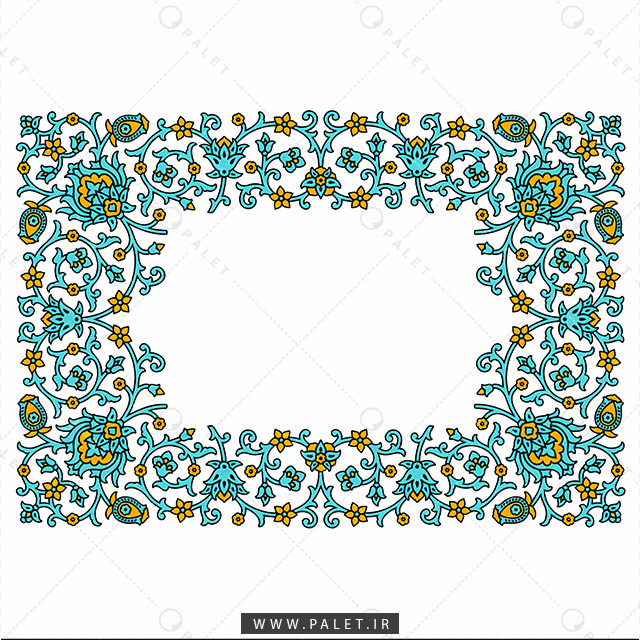کادر و حاشیه اسلیمی با نقش گل و بوته