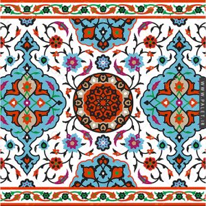 تصویر اسلیمی کاشی‌کاری مسجد