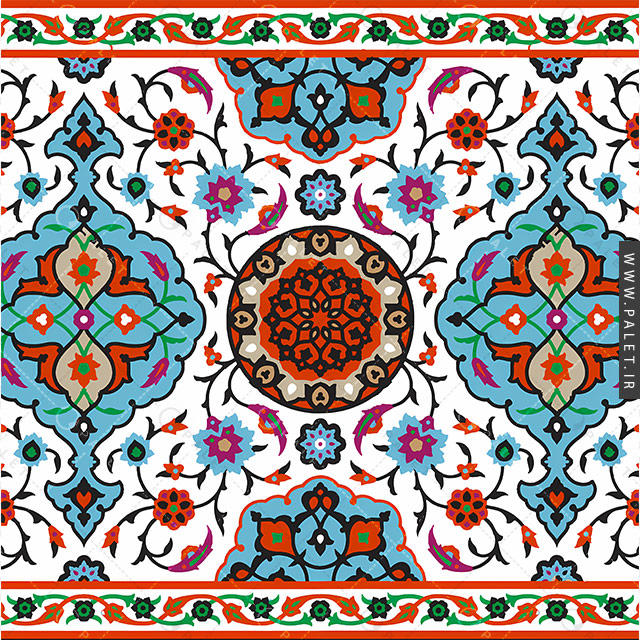 تصویر اسلیمی کاشی‌کاری مسجد