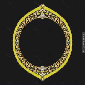 کادر دایره با حاشیه طلایی