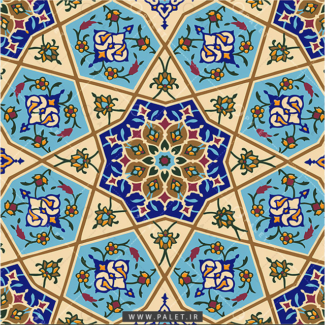 تصویر اسلیمی کاشی کاری محراب
