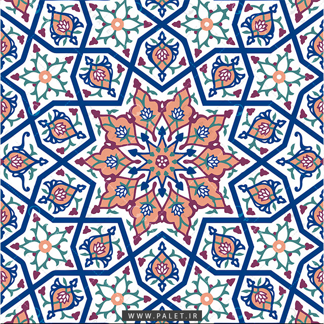 طرح اسلیمی با تم روشن
