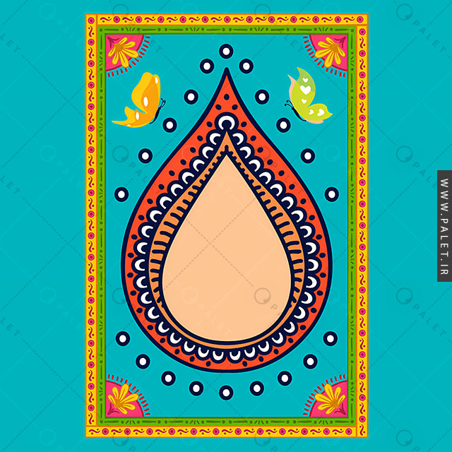 قاب و حاشیه اسلیمی طرح اشک