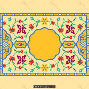 تصویر شمسه مربعی با نقش سنتی