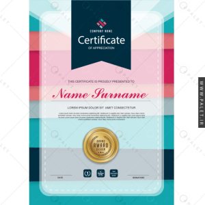 گواهی فارغ‌التحصیلی با زمینه رنگارنگ
