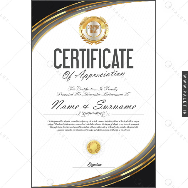 وکتور سرتیفیکیت طلایی