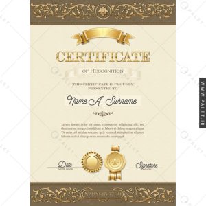 قالب گواهینامه کلاسیک و رایگان