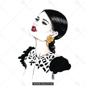 وکتور چهره دختر برای طراحی گوشواره و گردنبند
