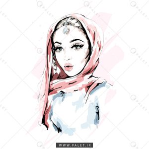 وکتور مدل خانم برای تبلیغات شال و روسری