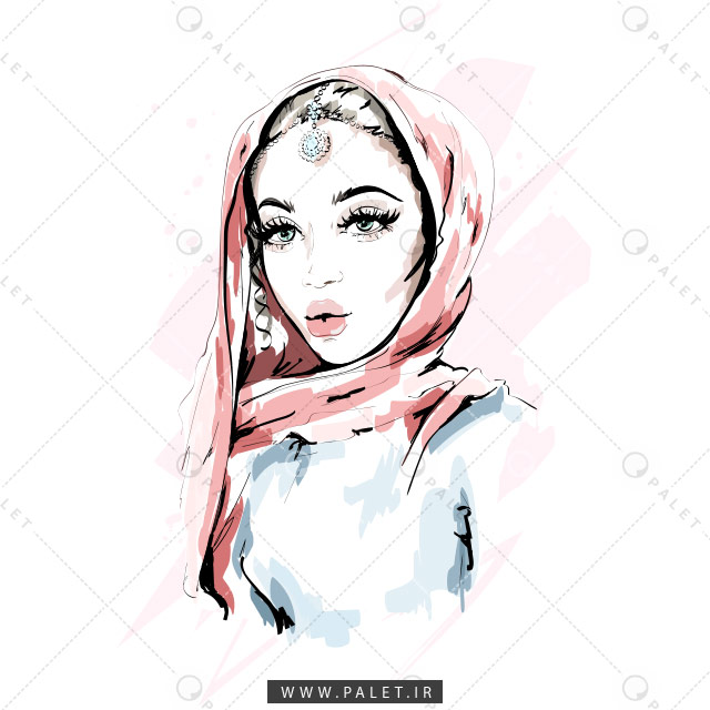 وکتور مدل خانم برای تبلیغات شال و روسری