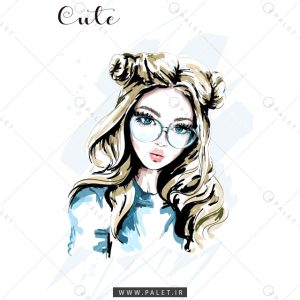 وکتور دختر شیک و بامزه