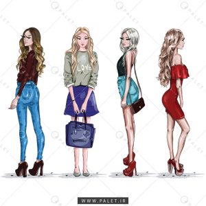 وکتور لایه‌باز زنان شیک پوش