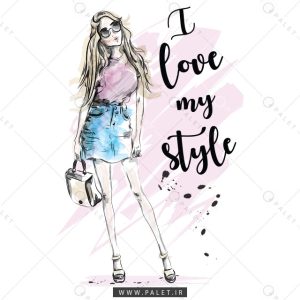 وکتور دختر فشن با استایل ایستاده